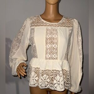 Elegant Lace Women's Top in Cream